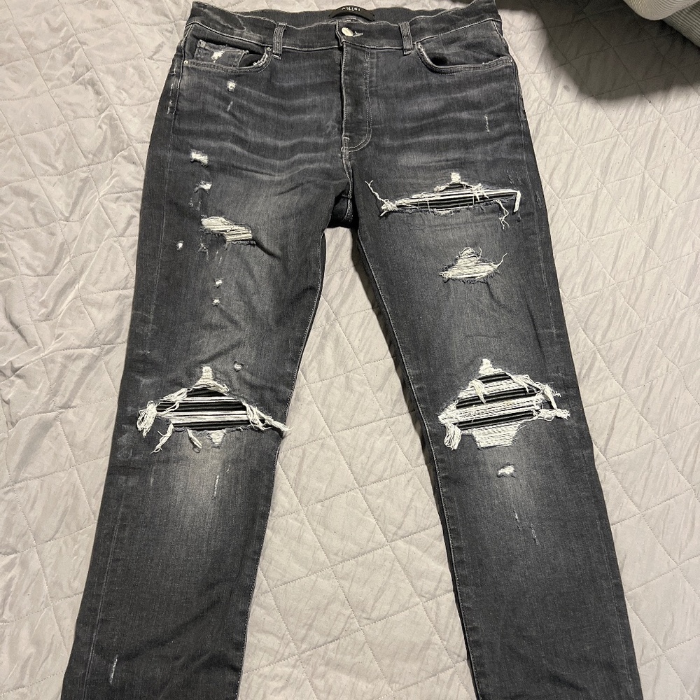 Amiri Mx1 Leather Patch Jeans